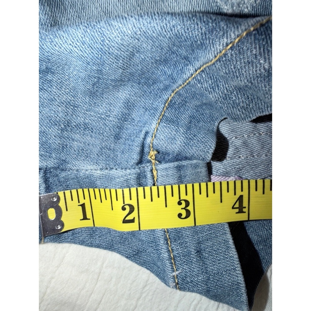 Miss Sixty patched denim shorts light wash blue pink patch low rise size 6 - Picture 11 of 11